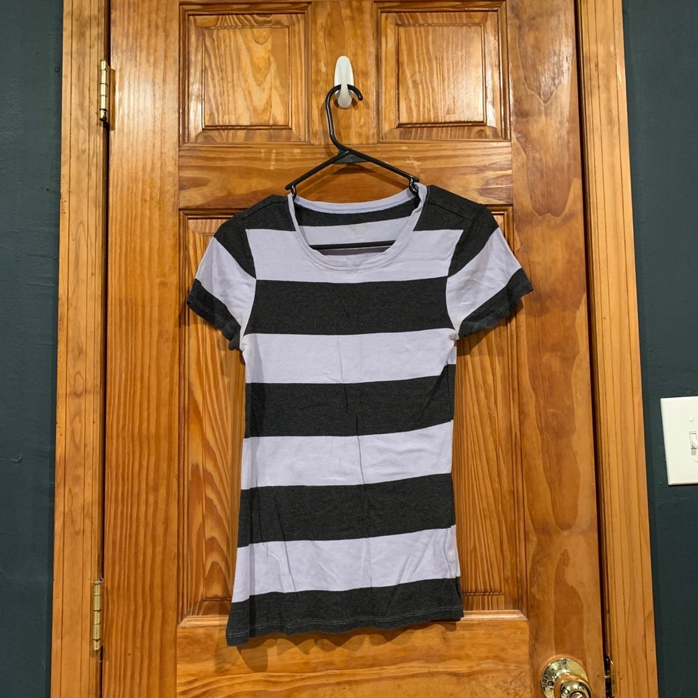 Purple and Black Stripe Shirt